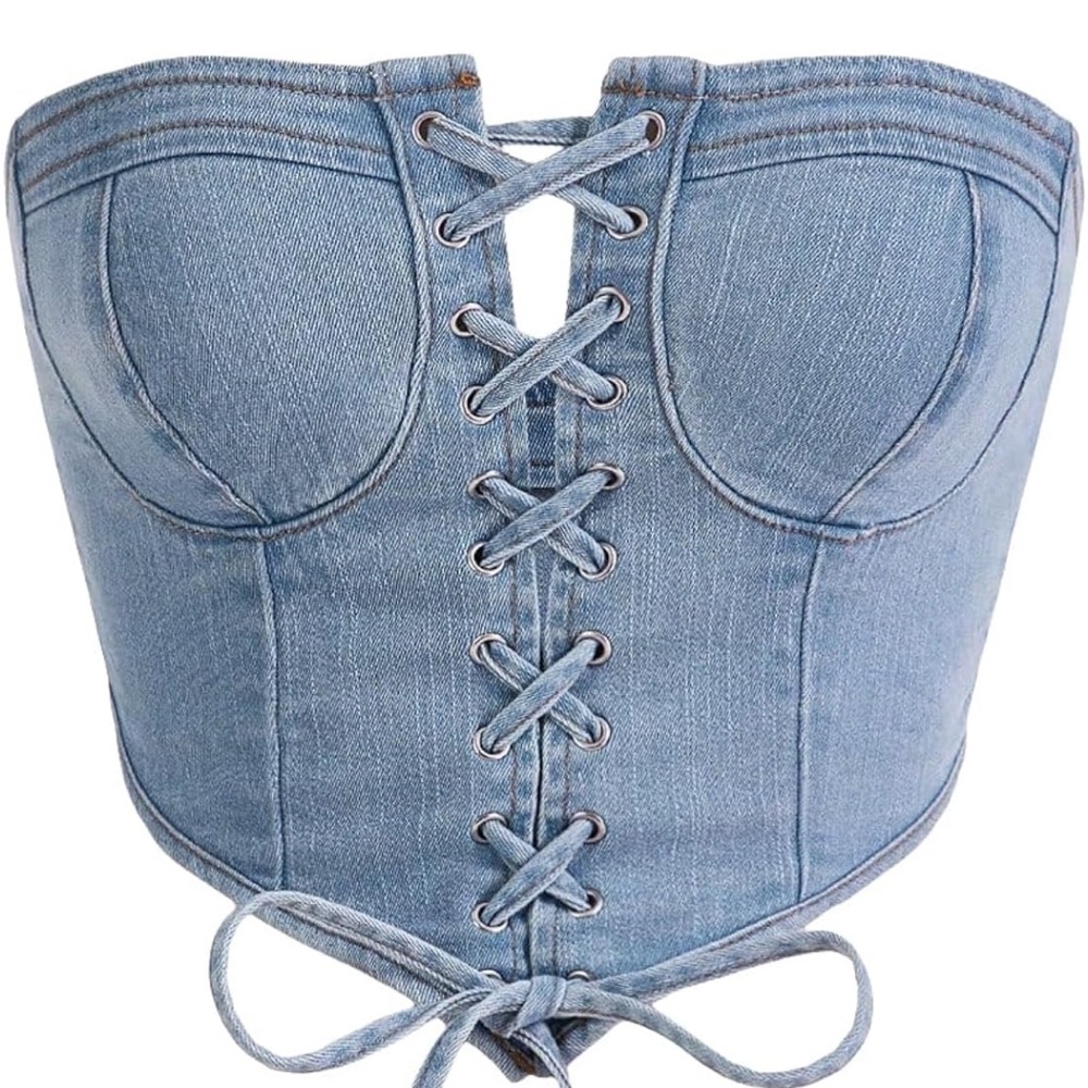 Denim tube top